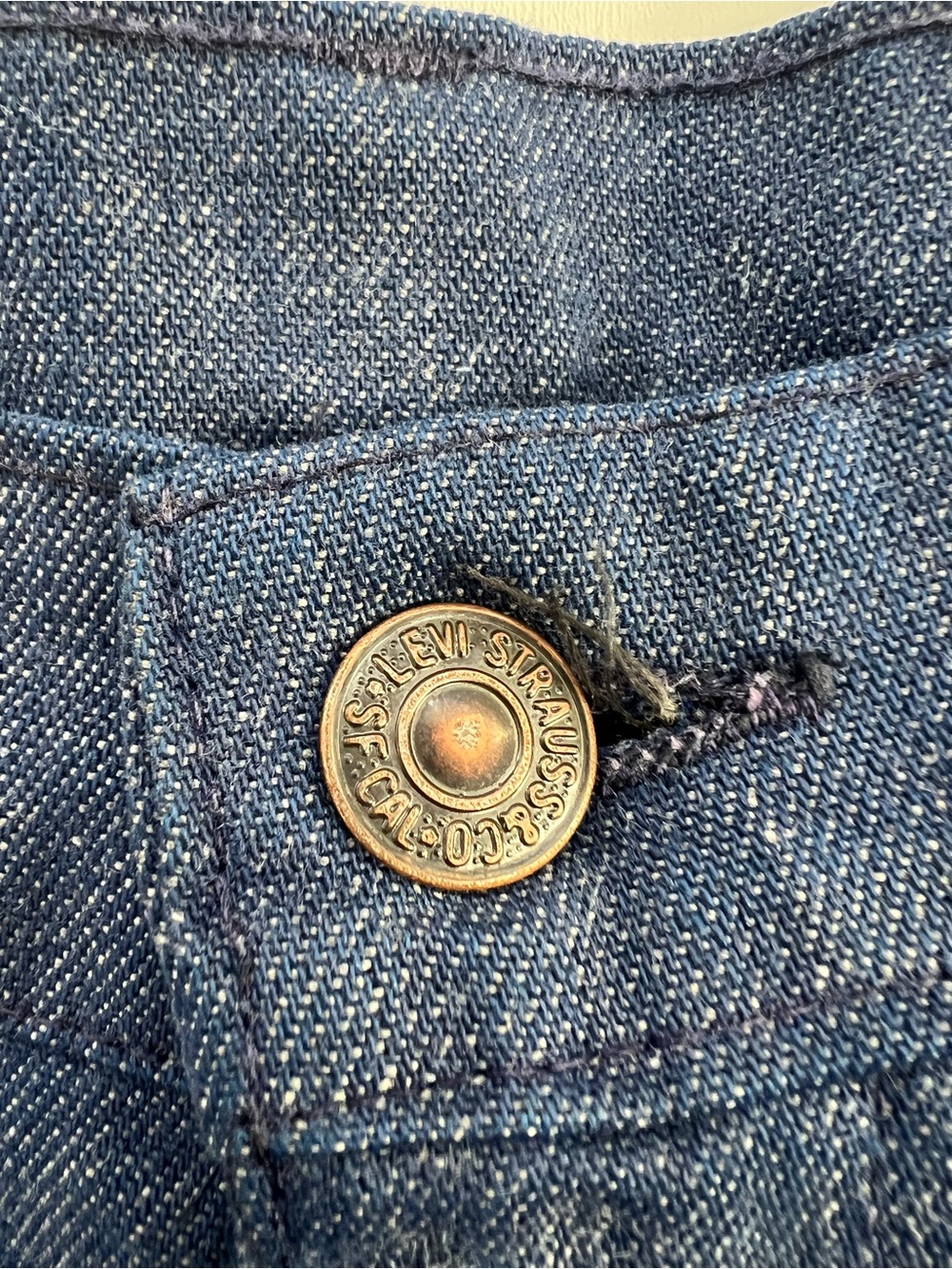 Vintage 1970s Levis Fresh Produce Carrot Tab Denim Bells Flare RARE Collectible - Picture 3 of 11